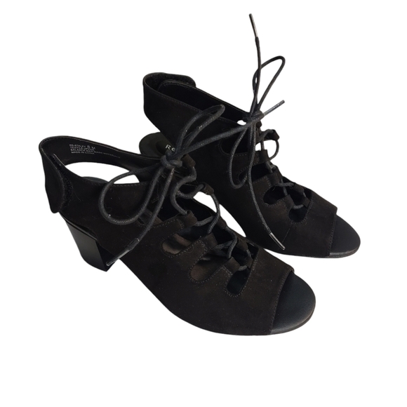 Relativity Shoes - Relativity Women's Black Lace-up Cut-out Heels Sandles Size 8M